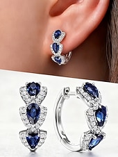 economico Anelli da donna-orecchini da donna in lega di zirconi - elegante design a forma di lacrima con pietre multicolori, perfetti come regali di Natale e San Valentino