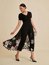 Недорогие Jumpsuits-комбинезон в стиле пэчворк с градиентным принтом Tencel Roma для вечеринки в отпуске