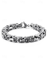 abordables Bijoux pour hommes-Bracelet pour homme en acier inoxydable à maillons bicolore noir et or, design élégant et résistant pour un usage quotidien et les occasions spéciales.