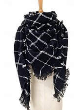 billiga Halsdukar för kvinnor-Unisex julrutig halsduk - polyestermaterial, mjuk och varm, flera färger för vinter, högtidsfester och vardagsbruk