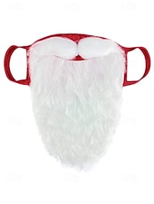 Недорогие Женские шляпы-Мужской рождественский комплект из шапки Санты и маски с бородой, красная плюшевая шапка с белым мехом, удобная маска для лица, аксессуар для праздничного костюма для рождественских вечеринок и праздничных мероприятий