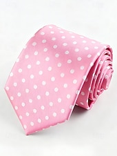 billiga Herrslipsar &amp;amp; flugor-herrslips i polyester, prickigt mönster, flera färger, perfekt för jul och formella tillfällen