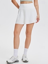  Dames Effen Casual rok Tennisrok Sportrok UV-Bescherming Sneldrogend Elastisch Ademend Tennis Sportschoenen Hardlopen Kleding Onderlichaam Wit Rood Tenniskleding