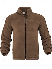 economico giacca sportiva-Per uomo Giacca Invernale Cappotto Teddy Giacca Casual Vacanza Quotidiano Caldo Tasca Autunno Inverno Semplice Moda Classico Collo alla coreana Regolare Nero Blu marino Marrone Cachi Grigio scuro