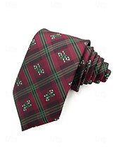 זול עניבות ועניבות פרפר לגברים-עניבות חג המולד לגברים, דוגמאות חגיגיות, משבצות אדומות וירוקות, פתיתי שלג, מוכנות למתנה, עיצובים רבים למסיבות חג המולד וללבוש משרדי