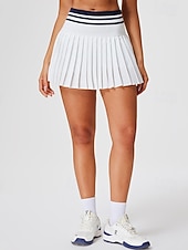  Per donna Tinta unita Gonna casual Gonne da tennis Pantaloncini da tennis Gonne a pieghe Asciugatura Rapida Elastico Traspirante Tennis Corsa Atletico Pantaloni Bianco Giallo Rosa Abbigliamento da