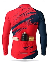 ieftine Tricouri pentru bărbați-Bărbați Jersey de ciclism Downhill Jersey Geometric Abstract Contrast Culoare Manșon Lung Bicicletă Tricou Tee Jerseu Haine Compresie cu 3 buzunare spate Ciclism montan Ciclism stradal Protecție UV
