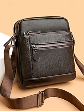 economico Borselli da uomo-borsa a tracolla da uomo in vera pelle – borsa a tracolla nera e marrone con più tasche con cerniera, elegante e resistente per il lavoro e le uscite informali