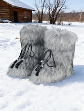 economico Stivali di neve e inverno-stivali invernali da donna in pelliccia sintetica: eleganti dettagli con nappe, stivali da neve caldi e comodi, perfetti per il freddo, per l'abbigliamento casual e per l'outdoor