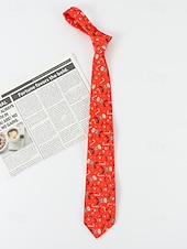 preiswerte Krawatten &amp;amp; Fliegen für Herren-Weihnachtskrawatte für Herren aus Polyester mit Weihnachtsmann-, Schneemann- und weihnachtlichen Motiven – festliche, verstellbare Fliege für Weihnachtsfeiern und festliche Anlässe