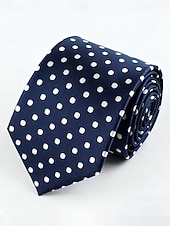 billiga Herrslipsar &amp;amp; flugor-herrslips i polyester, prickigt mönster, flera färger, perfekt för jul och formella tillfällen