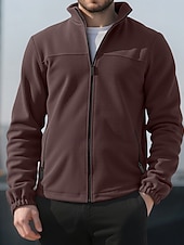 economico Giubbotti e cappotti da uomo-Per uomo Cappotto Invernale Giacca in Pile Giacca Casual All'aperto Quotidiano Calore Termico Tasca Cerniera completa Autunno Inverno Plaid Streetwear Sport e Outdoor Collo alla coreana Regolare