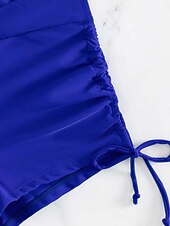 levne Tankiny-Dámský tankini 2-dílný plavecký úbor s řasením palm šortky kontrola břicha vysoký pas štíhlé bez zad dovolená plážové oblečení květinový kulatý výstřih bez rukávů