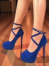 cheap Platform Pumps-Women's Red Crisscross Platform High Heels - Sexy Ankle-Strap Stiletto Pumps for Nightlife Parties, Clubs &amp; Evening Outfits
