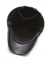 رخيصةأون قبعات رجالية-قبعة شتوية للرجال من الجلد الصناعي مع أغطية أذن قابلة للطي - أنيقة ودافئة ومريحة للطقس البارد - مثالية للأنشطة الخارجية والارتداء اليومي