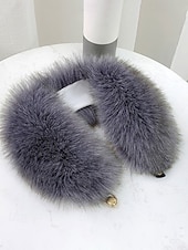 levne Dámské šátky-Dámský vánoční šátek s umělou kožešinou, měkký a útulný, dostupný v červené, bílé a několika dalších barvách – perfektní vánoční dárek