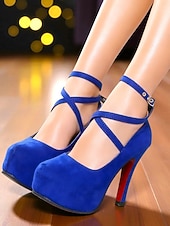 cheap Platform Pumps-Women's Red Crisscross Platform High Heels - Sexy Ankle-Strap Stiletto Pumps for Nightlife Parties, Clubs &amp; Evening Outfits