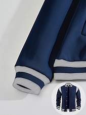 preiswerte Sportjacke-Herren Leichte Jacke Freizeitjacke Collegejacke Outdoor Urlaub Patchwork Tasche Frühling Herbst Farbblock Streetwear Stilvoll Stehkragen Regulär Dunkelgrau Schwarz Wein Marineblau Khaki Jacken