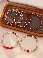 Недорогие Женский браслет-Женский рождественский браслет из бусин с вишневой тематикой, красный и золотой, идеальный подарок на праздник
