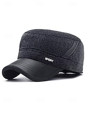 Χαμηλού Κόστους Ανδρικά καπέλα-Ανδρικό χειμερινό καπέλο από πολυεστέρα με πτυσσόμενα αυτιά, κομψό και ζεστό, ιδανικό για κρύο καιρό σε εξωτερικούς χώρους