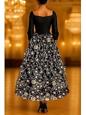 cheap Cocktail Dresses-A-Line Tea Length Cocktail Dresses Party Dresses Elegant 3/4 Length Sleeve V Neck Garden Party Wedding Taffeta with Bow(s) Appliques