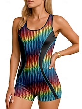 levne Rash guardy One Piece-Dámské Ochrana proti vyrážce Jednodílný surfařský oblek Plavky Abstraktní Zapni s vestavěnou podprsenkou Vyjímatelné vycpávky UV ochrana proti slunci UPF50+ Ultra lehký (UL) Bez rukávů Plavky Bodýčko