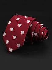 abordables Accessoires de Noël-Cravates de Noël pour hommes – en polyester avec des motifs festifs de bonhommes de neige, de père Noël et de sapins, parfaites pour les fêtes et célébrations de fin d&#039;année.