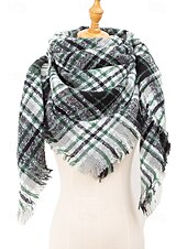 billiga Halsdukar för kvinnor-Unisex julrutig halsduk - polyestermaterial, mjuk och varm, flera färger för vinter, högtidsfester och vardagsbruk