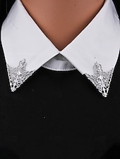 economico Cravatte e papillon da uomo-spilla con punte per colletto in lega da uomo: elegante design vintage con dettagli in cristallo, disponibile in più colori, perfetta per eventi formali e abbigliamento da lavoro