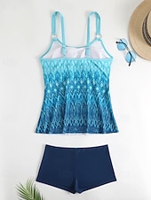 abordables Tankinis-Femmes Maillots de Bain 2 pièces Shorts Maillot de bain Dos nu Vacances Tenues de plage Fleuri Graphique Col rond Sans manches Maillots de bain