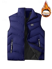 economico Gilet Puffer da Uomo-Per uomo Gilet imbottito Gilet Vacanza Quotidiano Data Moda Casual Autunno Inverno Tasca Poliestere Caldo Confortevole Tinta unica Cerniera Collo alla coreana Vestibilità regolare Blu Nero Giallo