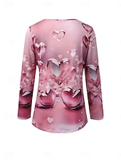 Χαμηλού Κόστους Τέχνη &amp; Σχεδίαση μπλουζάκι-Γυναικεία Μπλουζάκι Στάμπα Καρδιά Γραφική Βίντατζ Στυλάτο Κλασσικό Μακρυμάνικο Λαιμόκοψη V Λαιμός με εγκοπή Κανονικά μπλουζάκια Καθημερινά Θαλασσί Ανθισμένο Ροζ Βυσσινί Καλοκαίρι Άνοιξη Φθινόπωρο