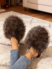 levne Dámské pantofle a žabky-Dámské pantofle s leopardím vzorem – měkká, útulná vnitřní obuv pro relaxaci, lenošení a pohodlí v chladném počasí