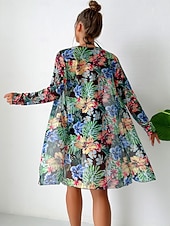 preiswerte 3-teiliges Bikini-Set-Damen Bikini 3-teilig Badeanzug Palm Shorts Bauchkontrolle Hohe Taille Slim Rückenfrei Urlaub Strandbekleidung Blumen Halterhals Ärmellose Bademode