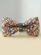 Недорогие Мужские украшения-мужской галстук-бабочка с кристаллами на Рождество, разноцветный, праздничный стиль, с узором из страз и бусин, идеально подходит для праздничных вечеринок и официальных мероприятий