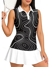economico Camicia Donna-Per donna A righe Maglietta sportiva Polo da golf Canotta Maglia da tennis Senza Maniche Floreale Bottoni UPF50+ Resistente ai Raggi UV Alta elasticità Traspirante Pallavolo Tennis Golf Colletto