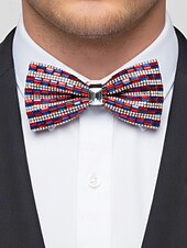 Недорогие Мужские украшения-мужской галстук-бабочка с кристаллами на Рождество, разноцветный, праздничный стиль, с узором из страз и бусин, идеально подходит для праздничных вечеринок и официальных мероприятий