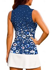 voordelige Dameshirt-Dames Flora Training tanktop Hemd Sportshirt Wandelen poloshirt Mouwloos Sportief UPF50+ UV-bestendig Trainer Dansen UV-Bescherming Pilates Cheerleaderpakjes Volleybal Ves / Mouwloos T-shirt Zwart