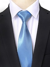 levne Vánoční doplňky-Pánská vánoční saténová kravata, dostupná v několika barvách, ideální pro sváteční večírky a zvláštní příležitosti, polyesterový materiál