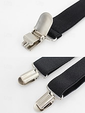 billiga Bröllop ACC-Herrset med hängslen och fluga i polyester, flera färger, perfekt för jul och formella evenemang