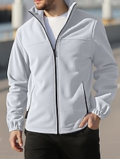 economico Giubbotti e cappotti da uomo-Per uomo Cappotto Invernale Giacca in Pile Giacca Casual All'aperto Quotidiano Calore Termico Tasca Cerniera completa Autunno Inverno Plaid Streetwear Sport e Outdoor Collo alla coreana Regolare