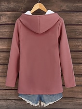 baratos Blusas femininas-Mulheres Diário à moda Conjuntos de duas peças Moletom Conjuntos de calças Manga Longa Com Capuz Gráfico Letra Com Cordão Imprimir Casual Diário Azul Preto Rosa Outono Ajuste Largo