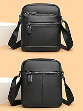 economico Borselli da uomo-borsa a tracolla da uomo in vera pelle – borsa a tracolla nera e marrone con più tasche con cerniera, elegante e resistente per il lavoro e le uscite informali