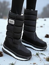 preiswerte Schnee- und Winterstiefel-Burgunderrote, wasserdichte Damen-Winterstiefel mit Kunstfellfutter – stylische Schneestiefel mit verstellbaren Riemen für Komfort und Wärme, perfekt für kaltes Wetter, Winteraktivitäten im Freien und Skiurlaube