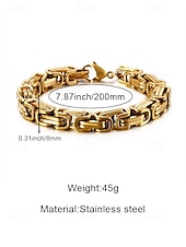 abordables Bijoux pour hommes-Bracelet pour homme en acier inoxydable à maillons bicolore noir et or, design élégant et résistant pour un usage quotidien et les occasions spéciales.