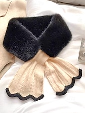 preiswerte Schals für Damen-Weihnachtsschal aus Kunstpelz für Damen – weich und kuschelig, in verschiedenen Farben erhältlich, stilvolles Winteraccessoire für Weihnachtsfeiern, Veranstaltungen im Freien und kaltes Wetter