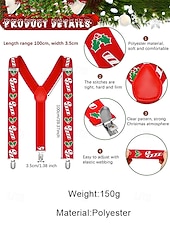 billige Slips og sløyfe for menn-Juleseler til herre – røde med sukkerstang- og kristtorndesign, justerbare for høytidsfester og festlige sammenkomster