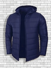 economico Piumini e parka da uomo-Per uomo Cappotto Invernale Giacca imbottita Giacca Imbottita Tasca Poliestere Vacanza Abbigliamento quotidiano Data Regolare Moda Casual Confortevole Calore Termico Autunno Inverno Colore Solido