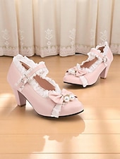 preiswerte Retro-Stil der 1950er Jahre-Rote Mary-Jane-Pumps für Damen mit Schleife und Perlenverzierung – eleganter Lolita-Stil der 1950er Jahre, perfekt für Weihnachtsfeiern, formelle Anlässe und besondere Gelegenheiten.