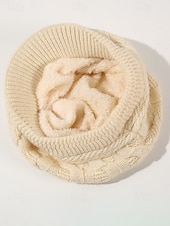 tanie Kapelusze damskie-Damska czapka z dzianiny akrylowej z podszewką z polaru, w wielu kolorach, wygodna i stylowa na święta Bożego Narodzenia i zimowe aktywności